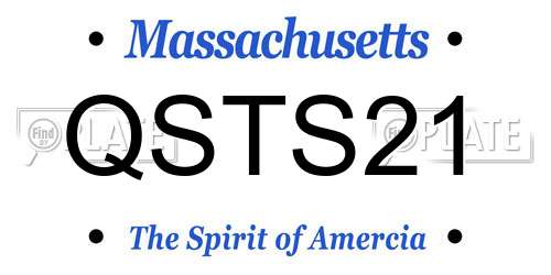 QSTS21 Massachusetts License Plate