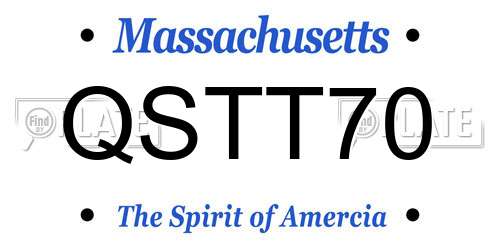 QSTT70 Massachusetts License Plate