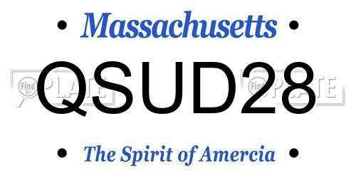 QSUD28 Massachusetts License Plate