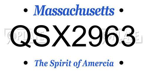 QSX2963 Massachusetts License Plate