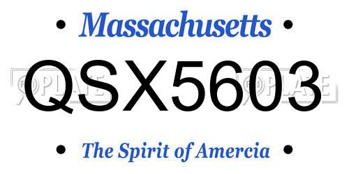 QSX5603 Massachusetts License Plate