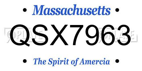 QSX7963 Massachusetts License Plate