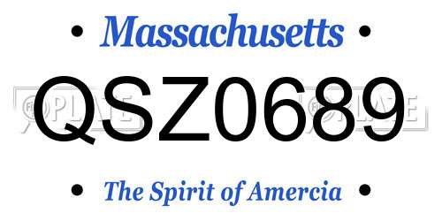 QSZ0689 Massachusetts License Plate