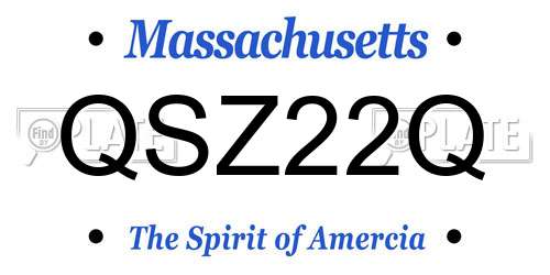 QSZ22Q Massachusetts License Plate