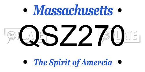 QSZ270 Massachusetts License Plate