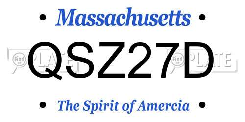 QSZ27D Massachusetts License Plate