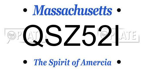 QSZ52I Massachusetts License Plate