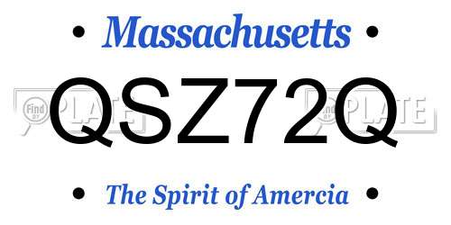 QSZ72Q Massachusetts License Plate