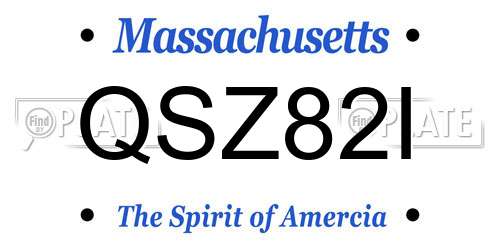 QSZ82I Massachusetts License Plate