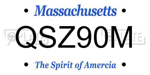 QSZ90M Massachusetts License Plate