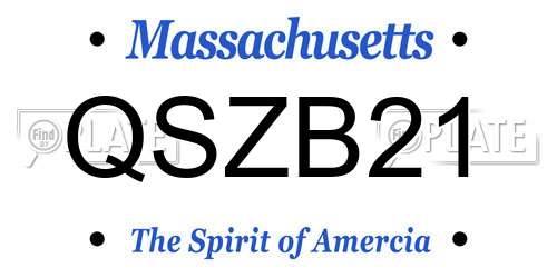 QSZB21 Massachusetts License Plate