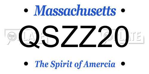 QSZZ20 Massachusetts License Plate