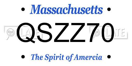 QSZZ70 Massachusetts License Plate