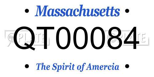 QT00084 Massachusetts License Plate