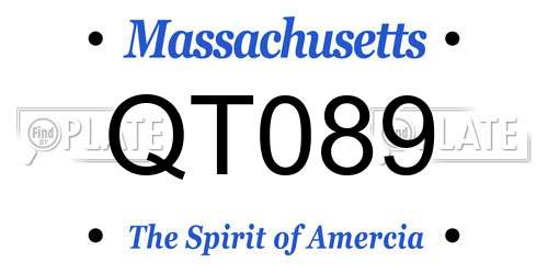 QT089 Massachusetts License Plate