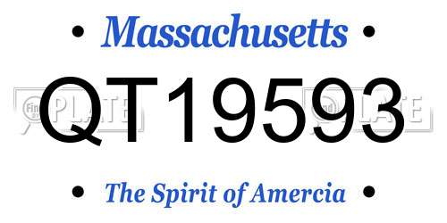 QT19593 Massachusetts License Plate