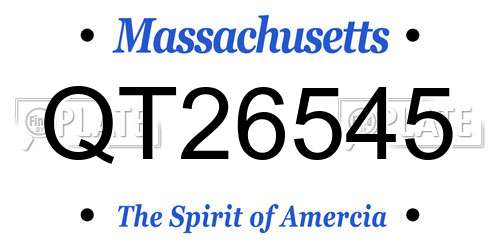 QT26545 Massachusetts License Plate