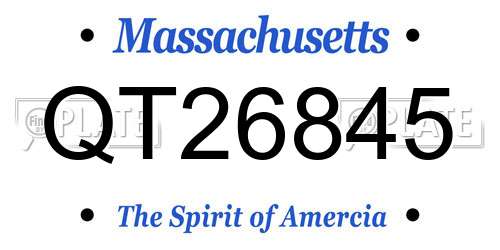 QT26845 Massachusetts License Plate