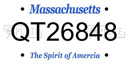 QT26848 Massachusetts License Plate