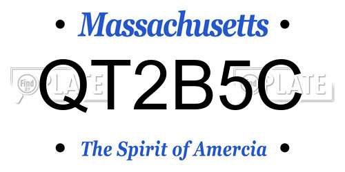 QT2B5C Massachusetts License Plate