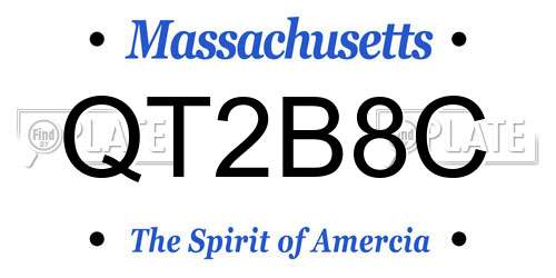 QT2B8C Massachusetts License Plate
