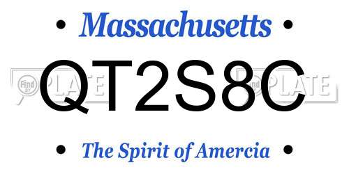 QT2S8C Massachusetts License Plate