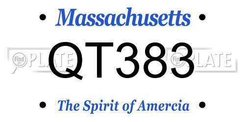 QT383 Massachusetts License Plate