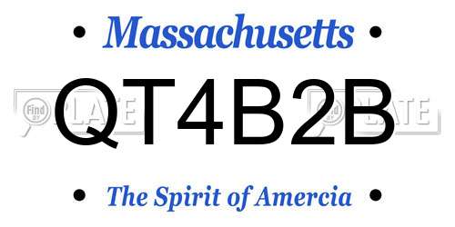 QT4B2B Massachusetts License Plate