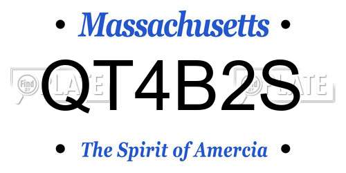 QT4B2S Massachusetts License Plate