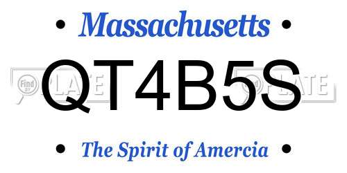 QT4B5S Massachusetts License Plate