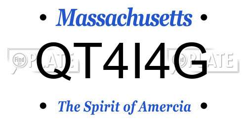 QT4I4G Massachusetts License Plate