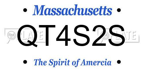 QT4S2S Massachusetts License Plate