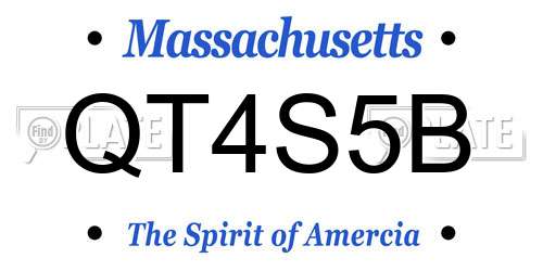QT4S5B Massachusetts License Plate
