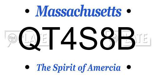 QT4S8B Massachusetts License Plate