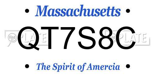 QT7S8C Massachusetts License Plate