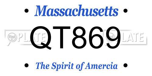 QT869 Massachusetts License Plate