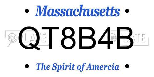 QT8B4B Massachusetts License Plate
