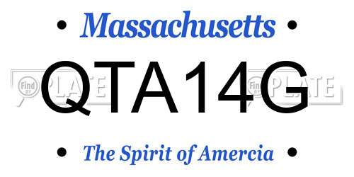 QTA14G Massachusetts License Plate
