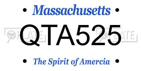 QTA525 Massachusetts License Plate