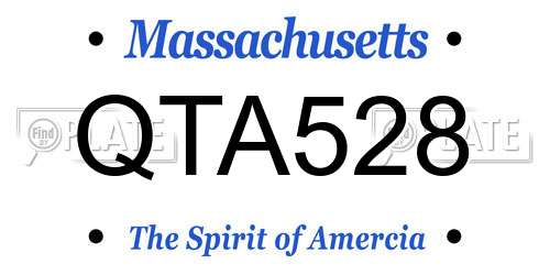 QTA528 Massachusetts License Plate