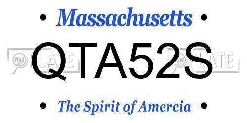 QTA52S Massachusetts License Plate