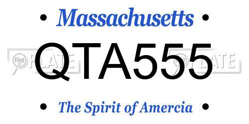 QTA555 Massachusetts License Plate