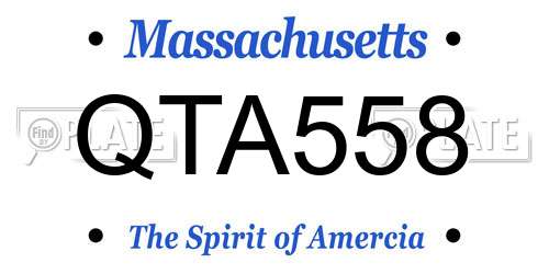 QTA558 Massachusetts License Plate