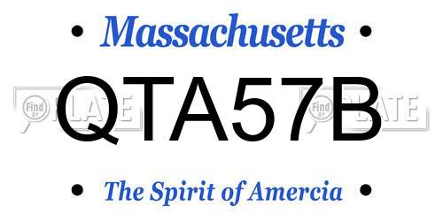 QTA57B Massachusetts License Plate