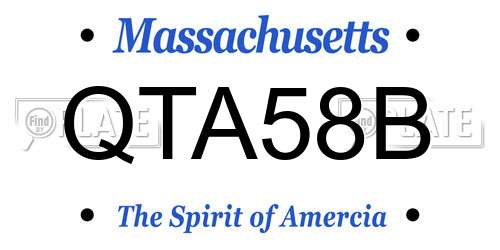 QTA58B Massachusetts License Plate