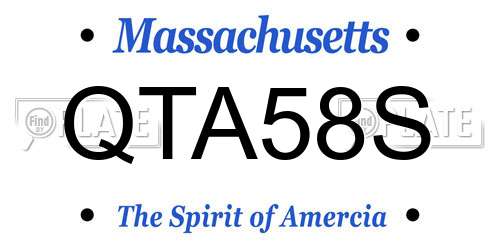 QTA58S Massachusetts License Plate