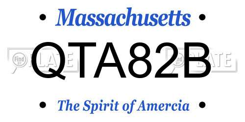 QTA82B Massachusetts License Plate