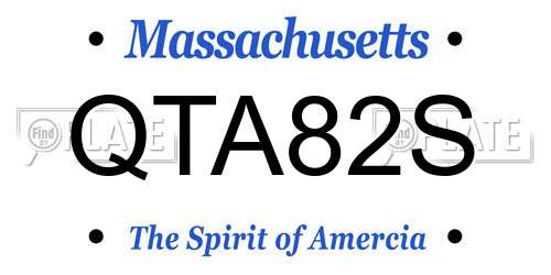 QTA82S Massachusetts License Plate