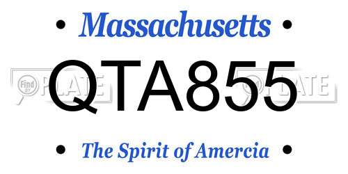 QTA855 Massachusetts License Plate