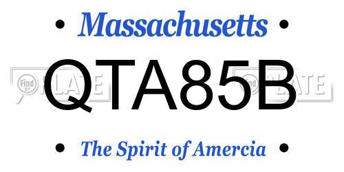 QTA85B Massachusetts License Plate